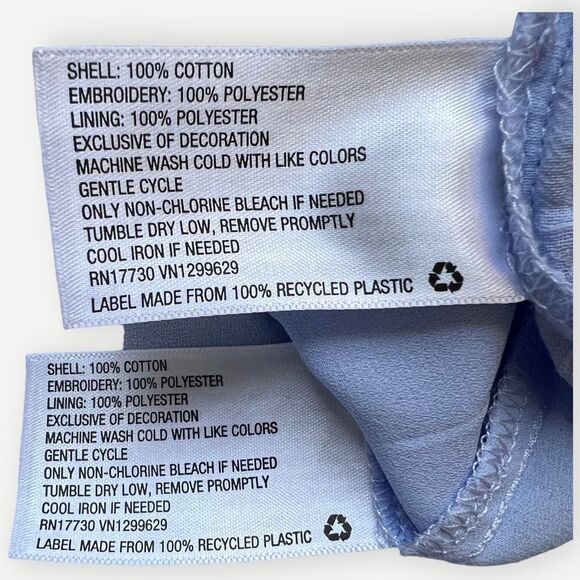 Knox Rose Short Sleeve Blue Embroidered V-Neck A-Line Lined Mini Dress. Small. - Picture 7 of 7